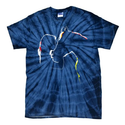 Horse Lover Outline Cute Gift Tie-Dye T-Shirt