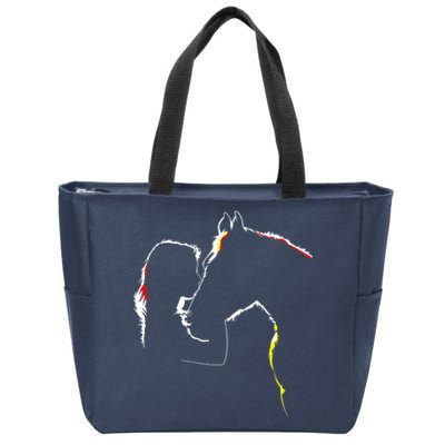 Horse Lover Outline Cute Gift Zip Tote Bag