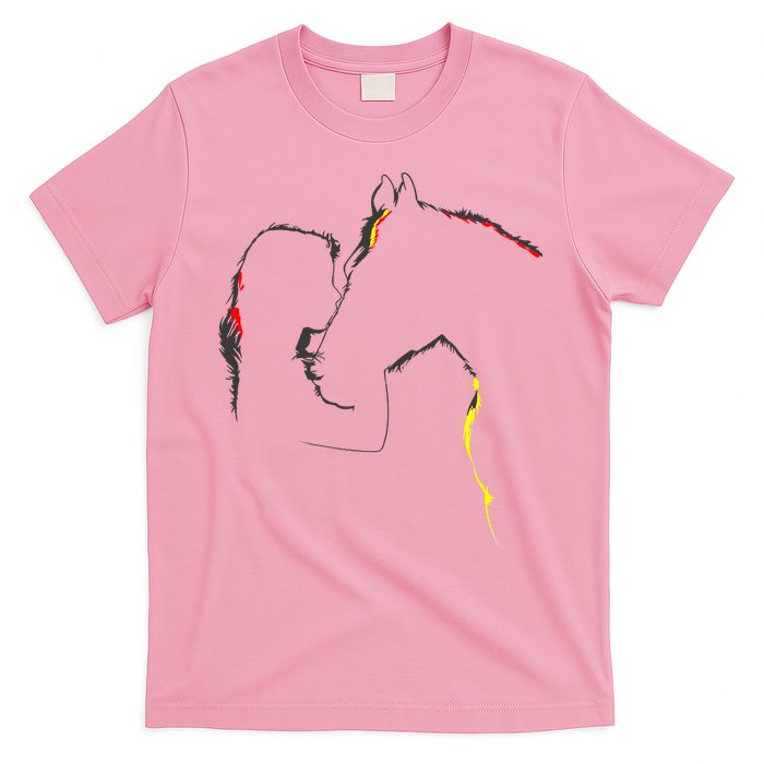 Horse Lover Outline Cute Gift T-Shirt