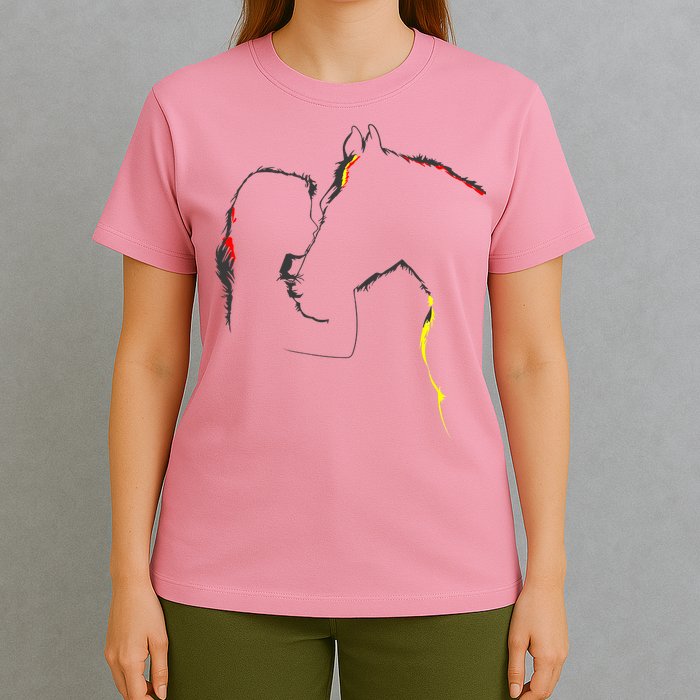 Horse Lover Outline Cute Gift T-Shirt
