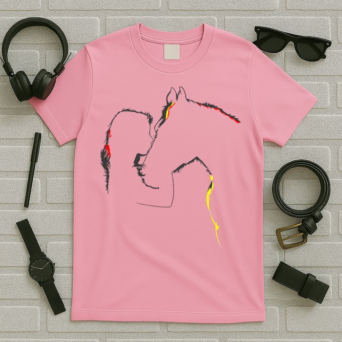 Horse Lover Outline Cute Gift T-Shirt