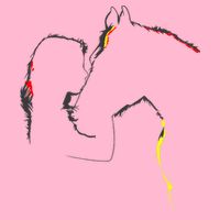 Horse Lover Outline Cute Gift T-Shirt