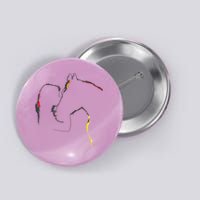 Horse Lover Outline Cute Gift Button