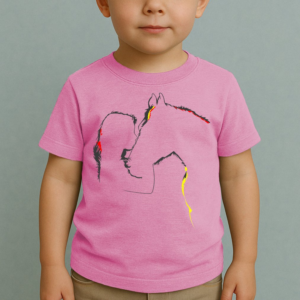 Horse Lover Outline Cute Gift Toddler T-Shirt