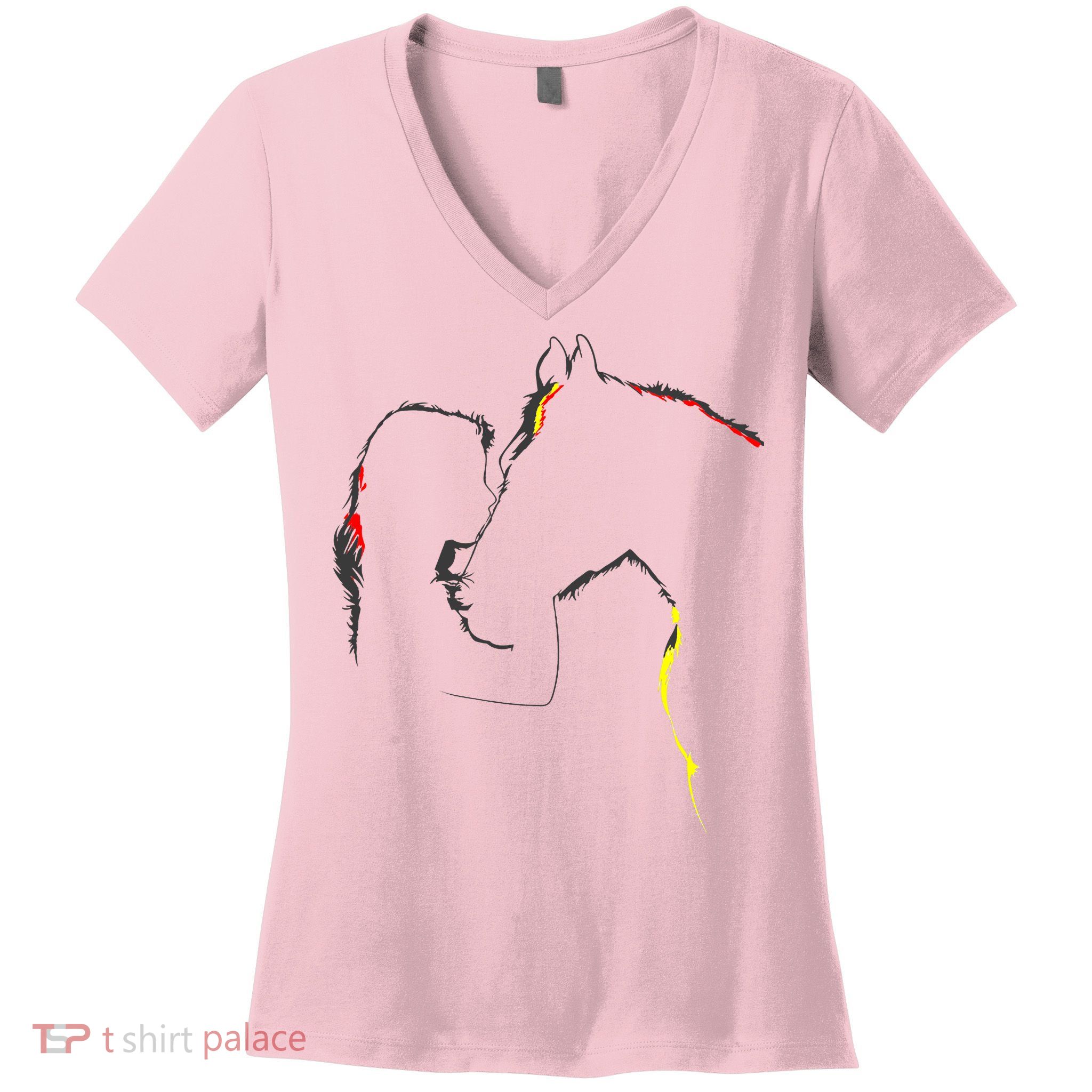 Horse Lover Outline Cute Gift Women's V-Neck T-Shirt