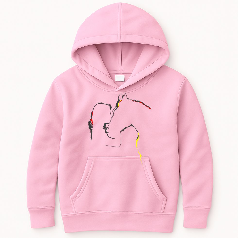 Horse Lover Outline Cute Gift Kids Hoodie