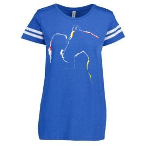 Horse Lover Outline Cute Gift Enza Ladies Jersey Football T-Shirt