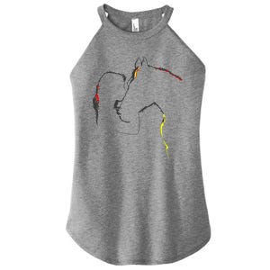 Horse Lover Outline Cute Gift Women's Perfect Tri Rocker Tank