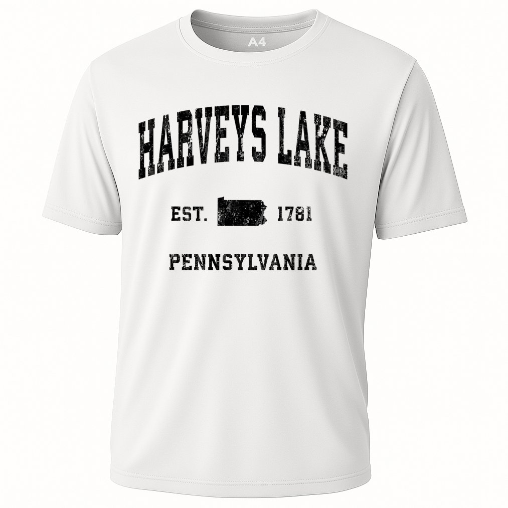 Harveys Lake Pennsylvania Pa Vintage Established Athletic Sports Cooling Performance Crew T-Shirt