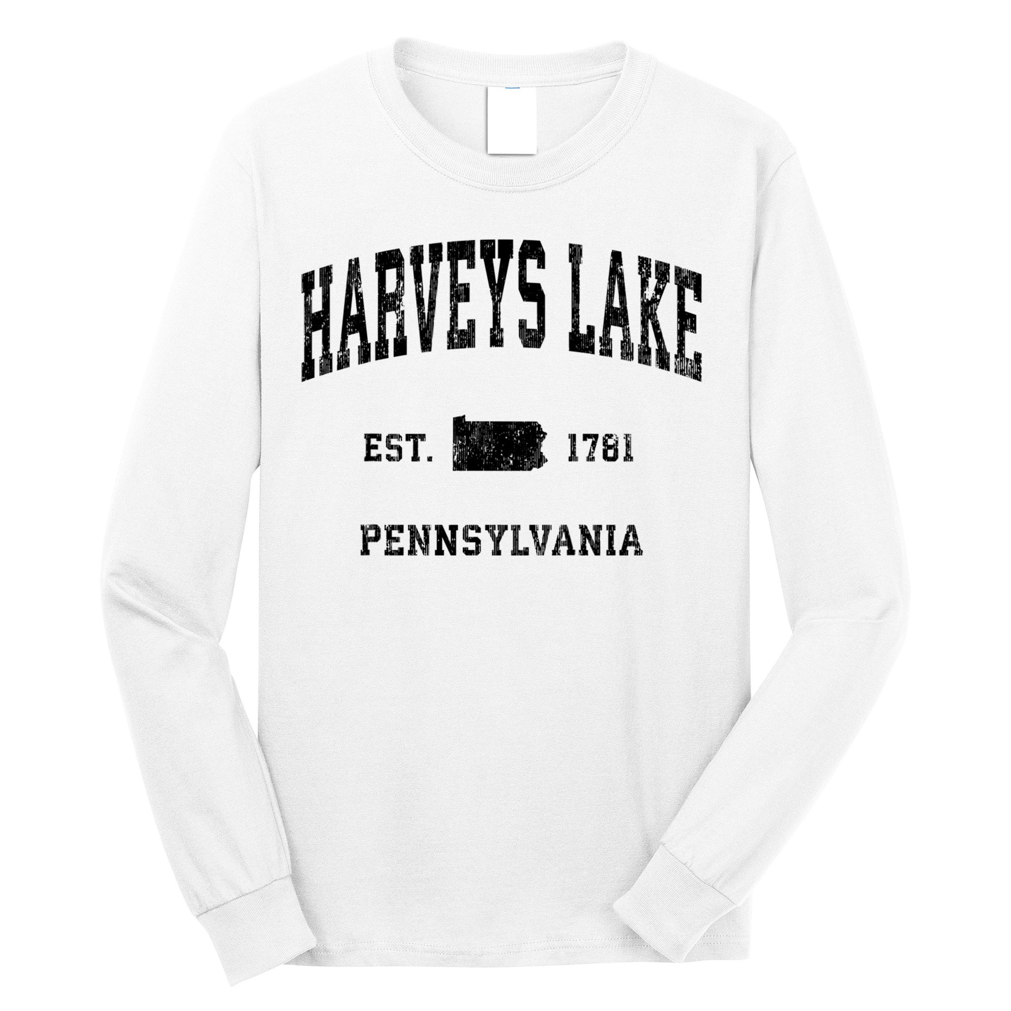 Harveys Lake Pennsylvania Pa Vintage Established Athletic Sports Long Sleeve Shirt