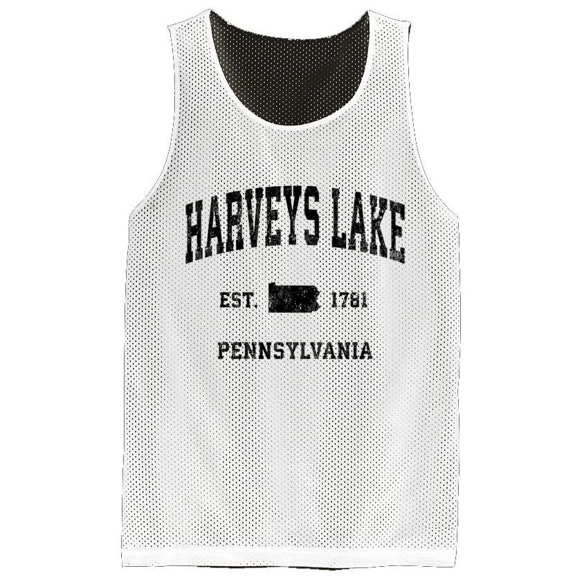 Harveys Lake Pennsylvania Pa Vintage Established Athletic Sports Mesh Reversible Basketball Jersey Tank