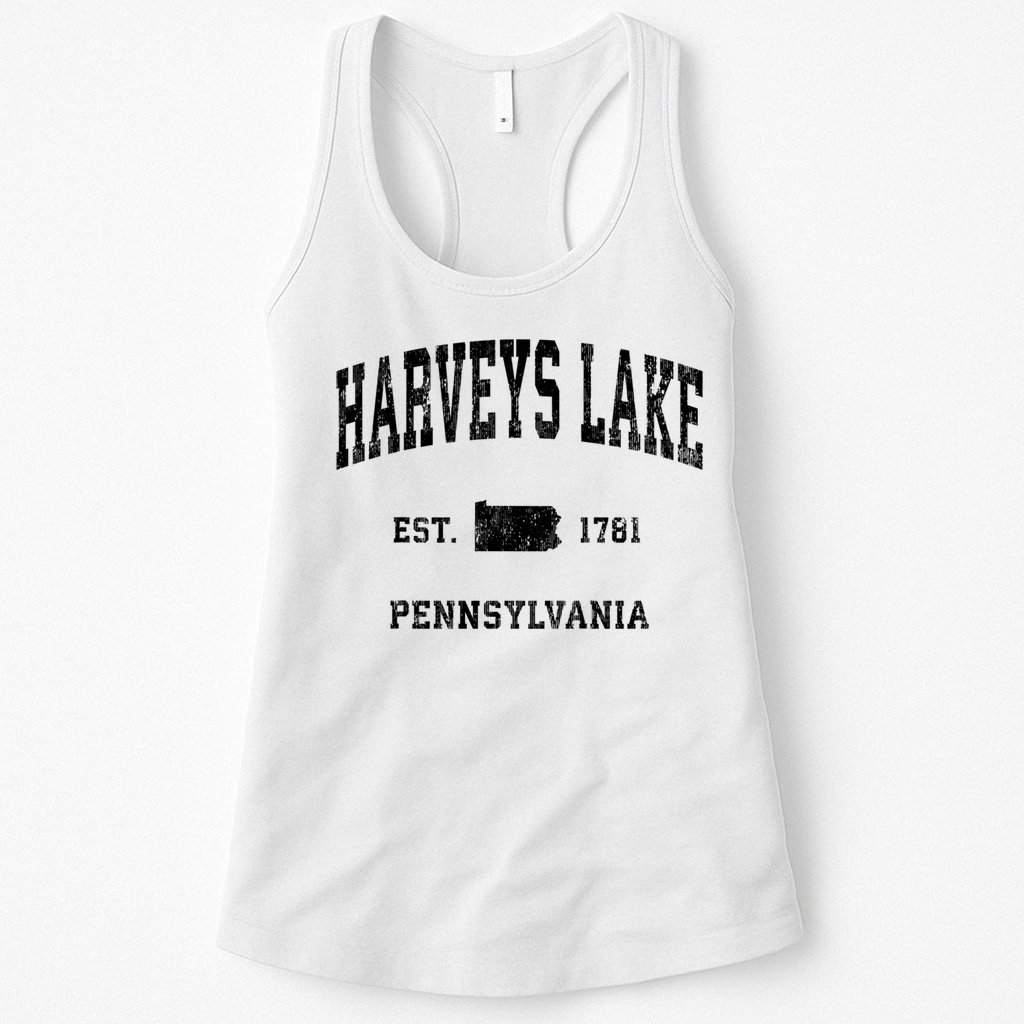 Harveys Lake Pennsylvania Pa Vintage Established Athletic Sports Womens Tank Top