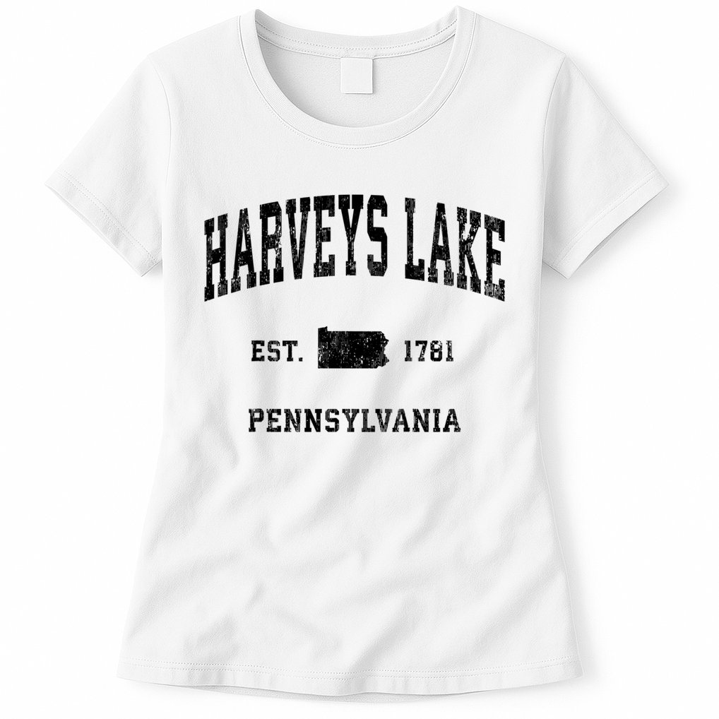 Harveys Lake Pennsylvania Pa Vintage Established Athletic Sports Womens T-Shirt