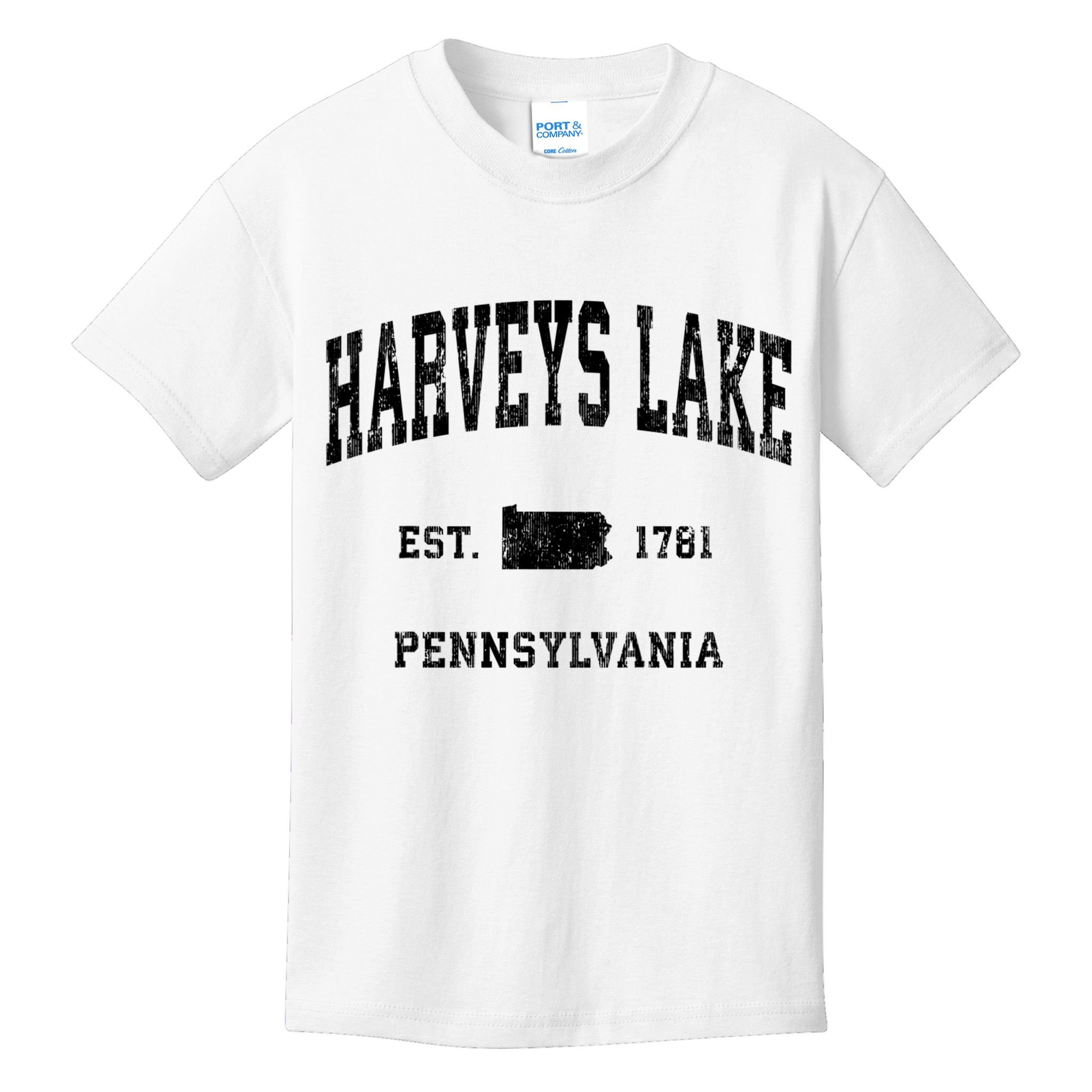 Harveys Lake Pennsylvania Pa Vintage Established Athletic Sports Kids T-Shirt