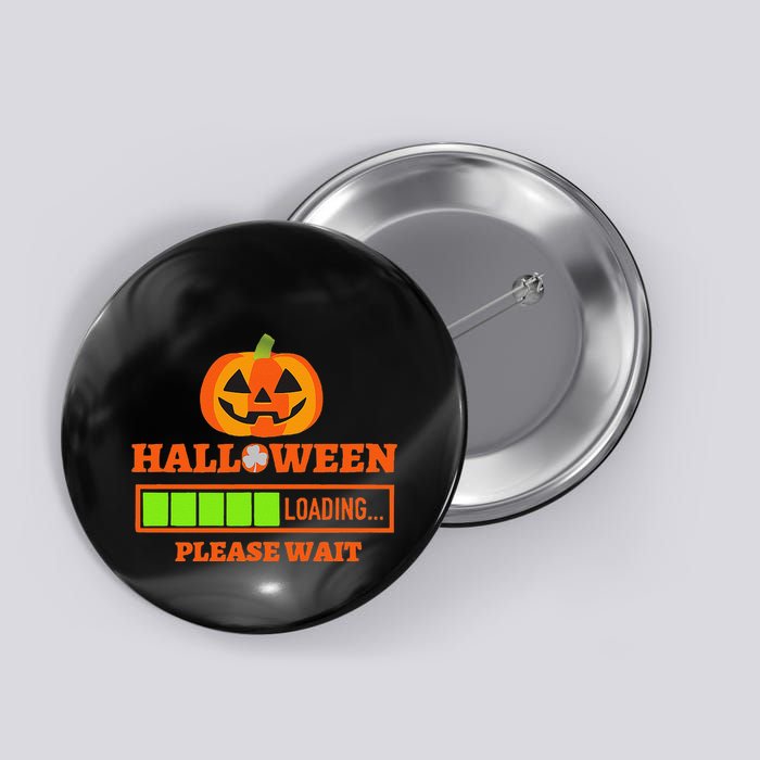 Halloween Loading Please Wait Pumpkin Button