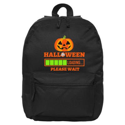 Halloween Loading Please Wait Pumpkin 16 in Basic Backpack