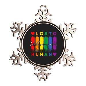 Human LGBTQ Pride Month Rainbow Metallic Star Ornament