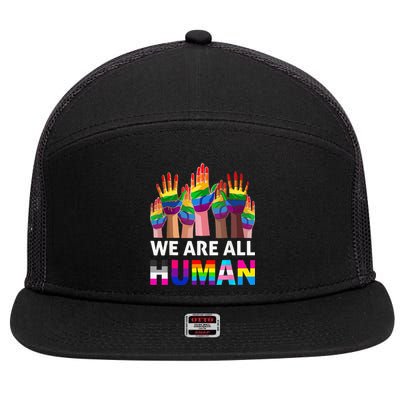 Human LGBT Pride Parade 7 Panel Mesh Trucker Snapback Hat