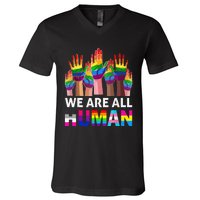 Human LGBT Pride Parade V-Neck T-Shirt