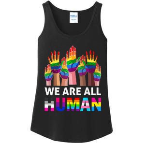 Human LGBT Pride Parade Ladies Essential Tank