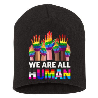 Human LGBT Pride Parade Short Acrylic Beanie