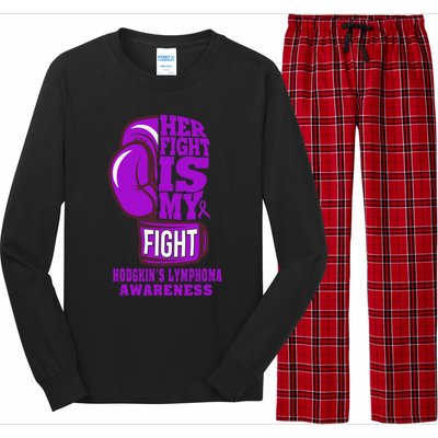 HodgkinS Lymphoma Purple Boxing Her Fight Is My Fight Long Sleeve Pajama Set