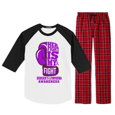 HodgkinS Lymphoma Purple Boxing Her Fight Is My Fight Raglan Sleeve Pajama Set