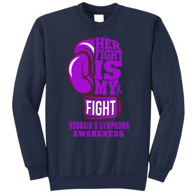 HodgkinS Lymphoma Purple Boxing Her Fight Is My Fight Sweatshirt