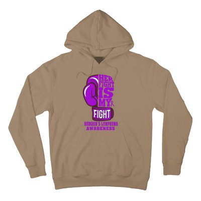 HodgkinS Lymphoma Purple Boxing Her Fight Is My Fight Hoodie