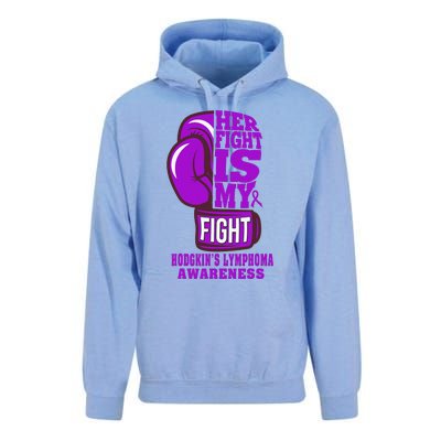 HodgkinS Lymphoma Purple Boxing Her Fight Is My Fight Unisex Surf Hoodie