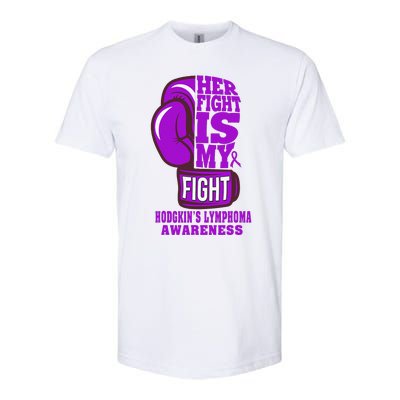 HodgkinS Lymphoma Purple Boxing Her Fight Is My Fight Softstyle® CVC T-Shirt