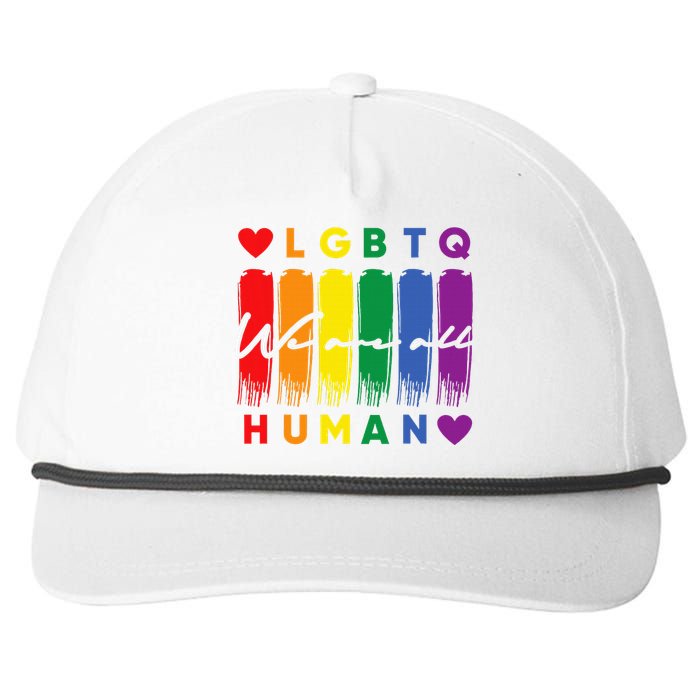 Human Lgbtq Pride Month Rainbow Snapback Five-Panel Rope Hat