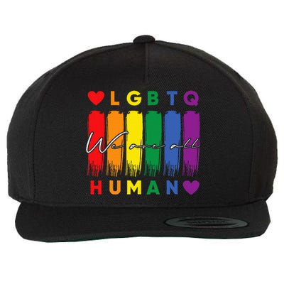 Human Lgbtq Pride Month Rainbow Wool Snapback Cap