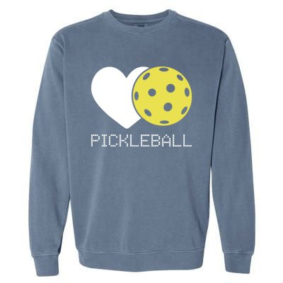 Heart Love Pickleball Gift Garment-Dyed Sweatshirt