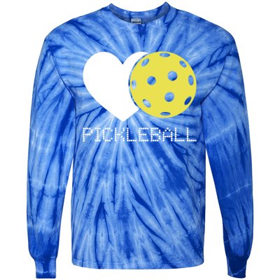 Heart Love Pickleball Gift Tie-Dye Long Sleeve Shirt