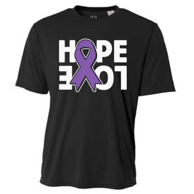 Hope Love Purple Ribbon Alzheimer´s Awareness Cooling Performance Crew T-Shirt