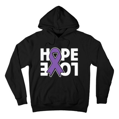 Hope Love Purple Ribbon Alzheimer´s Awareness Hoodie