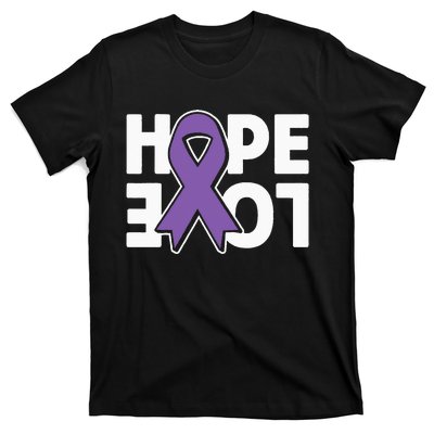 Hope Love Purple Ribbon Alzheimer´s Awareness T-Shirt