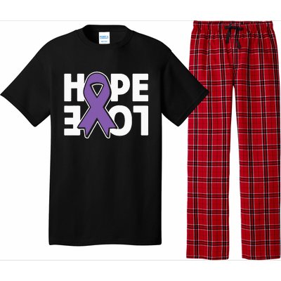 Hope Love Purple Ribbon Alzheimer´s Awareness Pajama Set