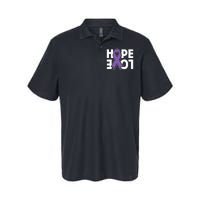 Hope Love Purple Ribbon Alzheimer´s Awareness Softstyle Adult Sport Polo