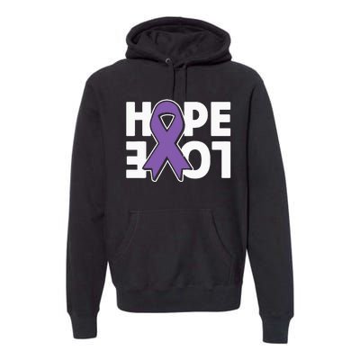 Hope Love Purple Ribbon Alzheimer´s Awareness Premium Hoodie