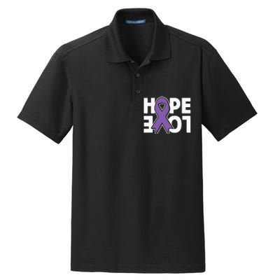 Hope Love Purple Ribbon Alzheimer´s Awareness Dry Zone Grid Polo