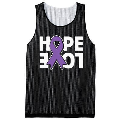 Hope Love Purple Ribbon Alzheimer´s Awareness Mesh Reversible Basketball Jersey Tank