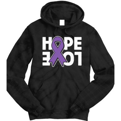 Hope Love Purple Ribbon Alzheimer´s Awareness Tie Dye Hoodie