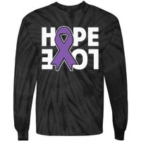 Hope Love Purple Ribbon Alzheimer´s Awareness Tie-Dye Long Sleeve Shirt