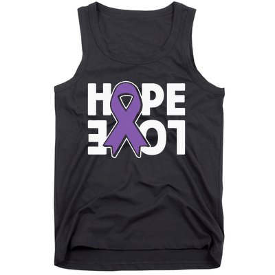 Hope Love Purple Ribbon Alzheimer´s Awareness Tank Top