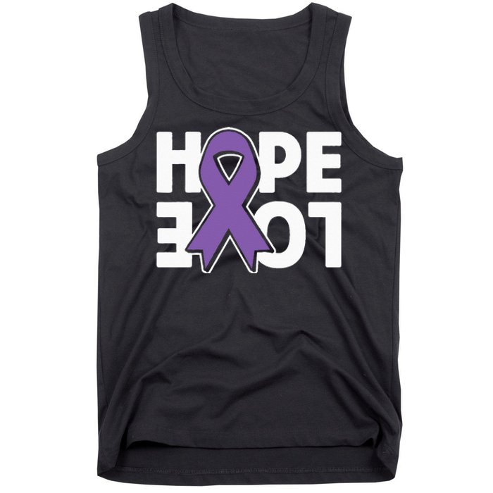 Hope Love Purple Ribbon Alzheimer´s Awareness Tank Top