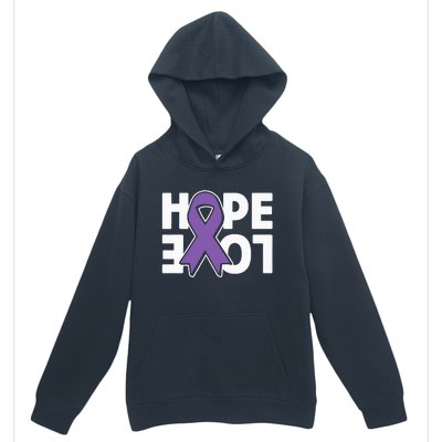 Hope Love Purple Ribbon Alzheimer´s Awareness Urban Pullover Hoodie