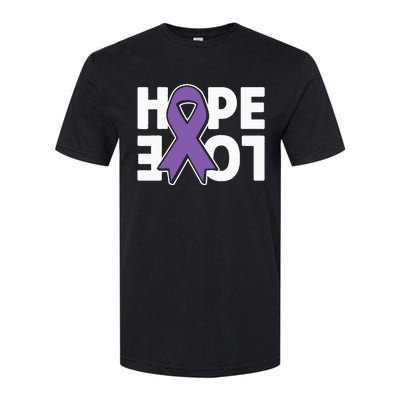 Hope Love Purple Ribbon Alzheimer´s Awareness Softstyle CVC T-Shirt