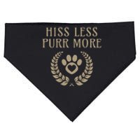 Hiss Less Purr More Positive Cat Lover And Cat Lady Design USA-Made Doggie Bandana